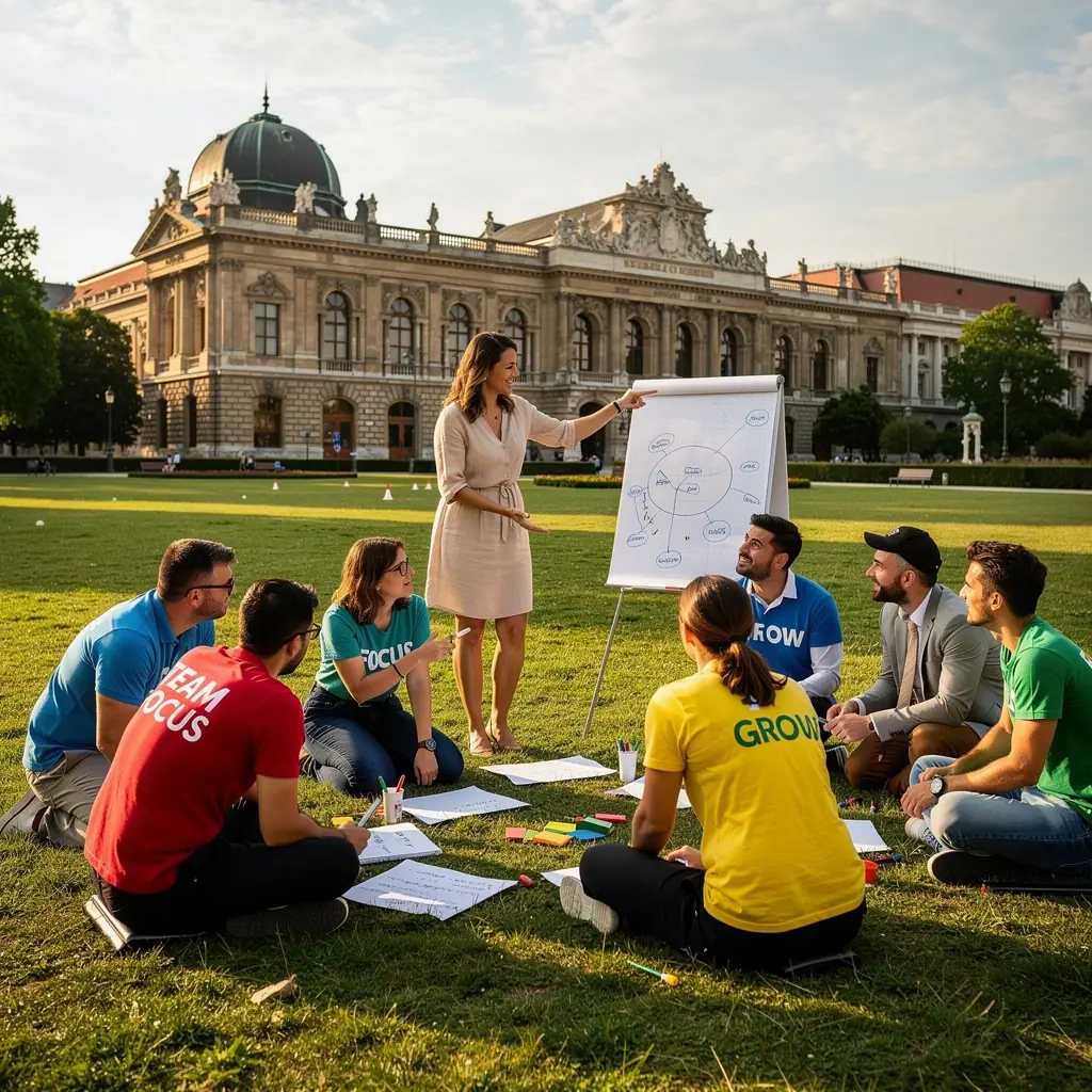 Egy csapat közösen dolgozik egy projekten, ahol mindenki hozzájárul az ötleteivel és véleményével.